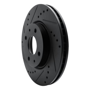 Ford Focus Brake Rotor (1) - Front Left - R1 Concepts - Drilled & Slotted - Black - `08-`11